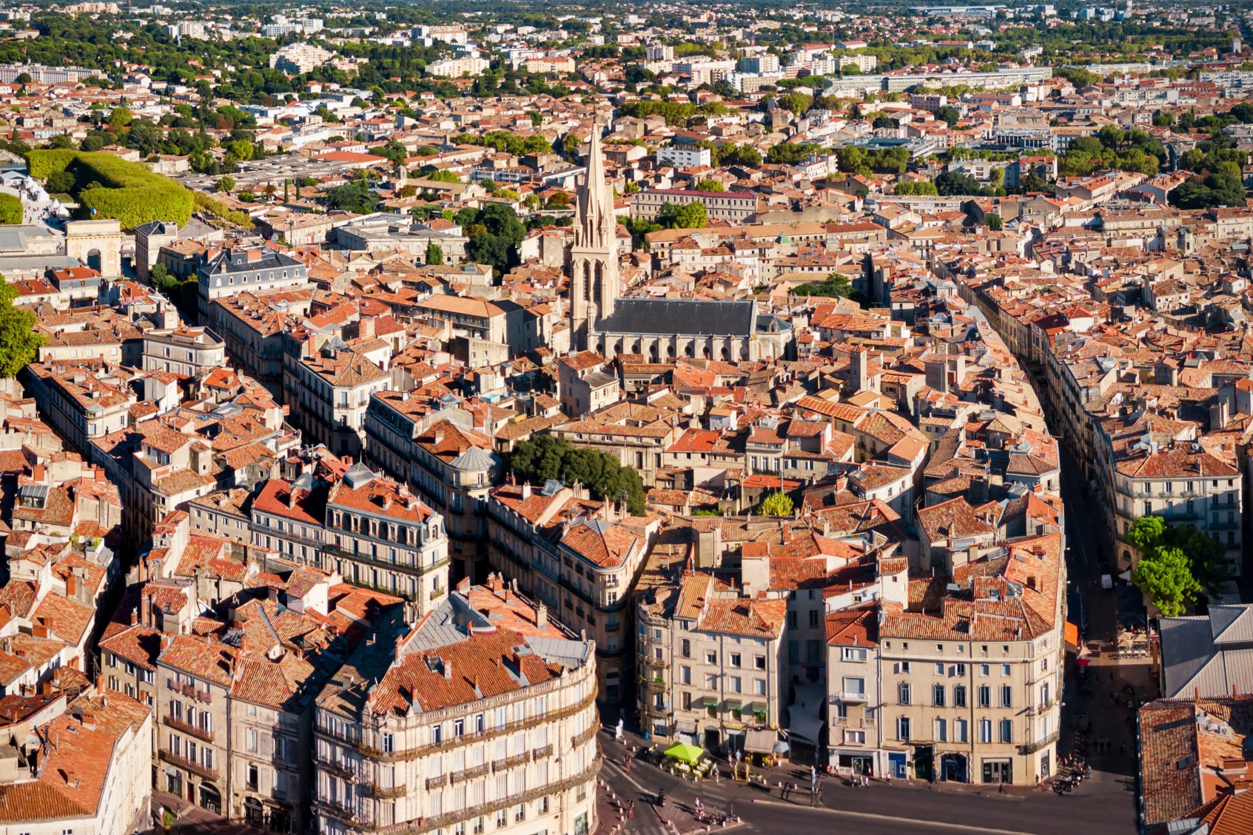 Montpellier,Aerial,Panoramic,View.,Montpellier,Is,The,Capital,City,Of